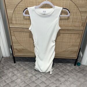 White Ribbed Midi Dress